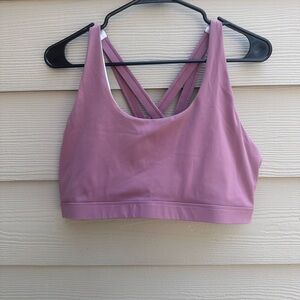 Lululemon Sports Bra Womens Energy Strappy Racerback Mauve Unsized XL? A33